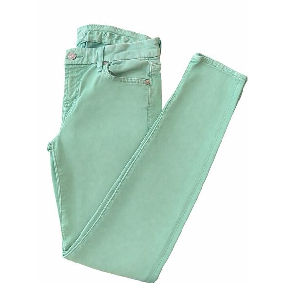 7 For All Mankind Denim - 7 For All Mankind Gwenevere Skinny Jeans Mint Green 27